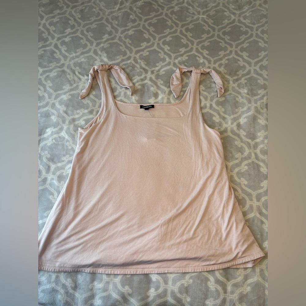 Express Pink Sleeveless Top with Tie Straps size Large